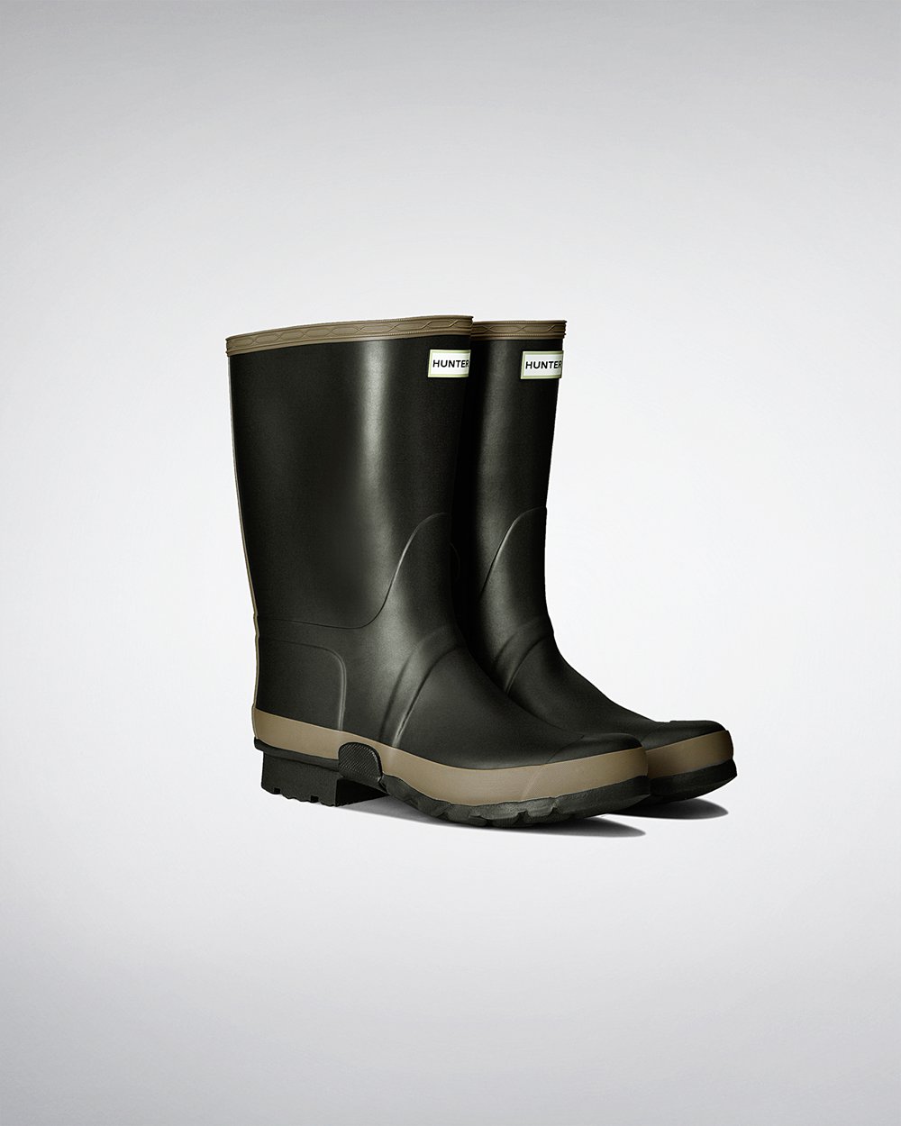 Hunter Gardener Short Rain Boots - Online Womens Dark Olive - CLWDEN813